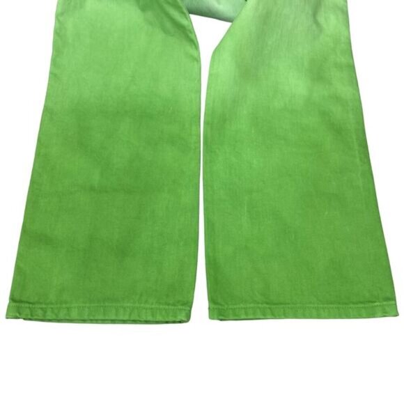 NWT SANDRO Gradient Effect Straight Leg Jean Sz 2 Green - Picture 12 of 13